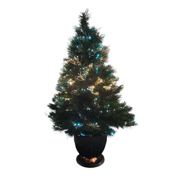 Fiber Optic Christmas Tree 3 Feet Twinkling Multicolor with Stand - Picture 1 of 10